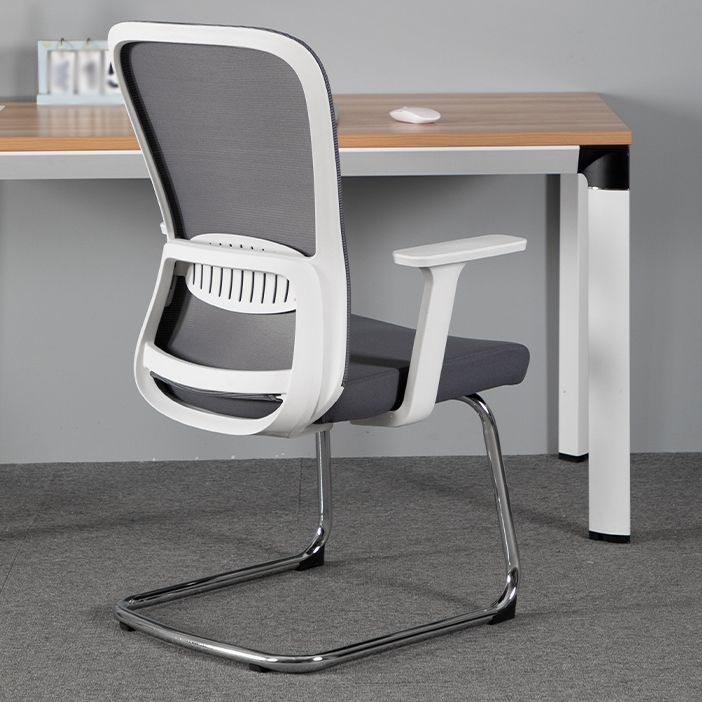 Modern & Contemporary Desk Chair No Wheels Mid Back Home Office Chair Clearhalo 'furn' 'furn_office_chair' 'Furniture' 'furniture_office_chair' 'Office Chairs' 'Office Furniture' 'office_chair' 1200x1200_b5fe7f64-b137-4a12-8872-5b3516f42f40