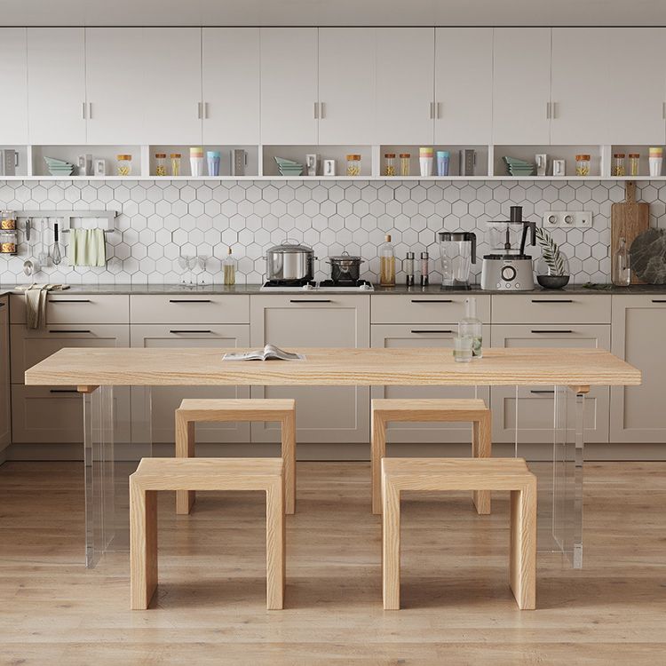 Table à manger de style simplicité Table en bois massif naturel pour la cuisine à la maison