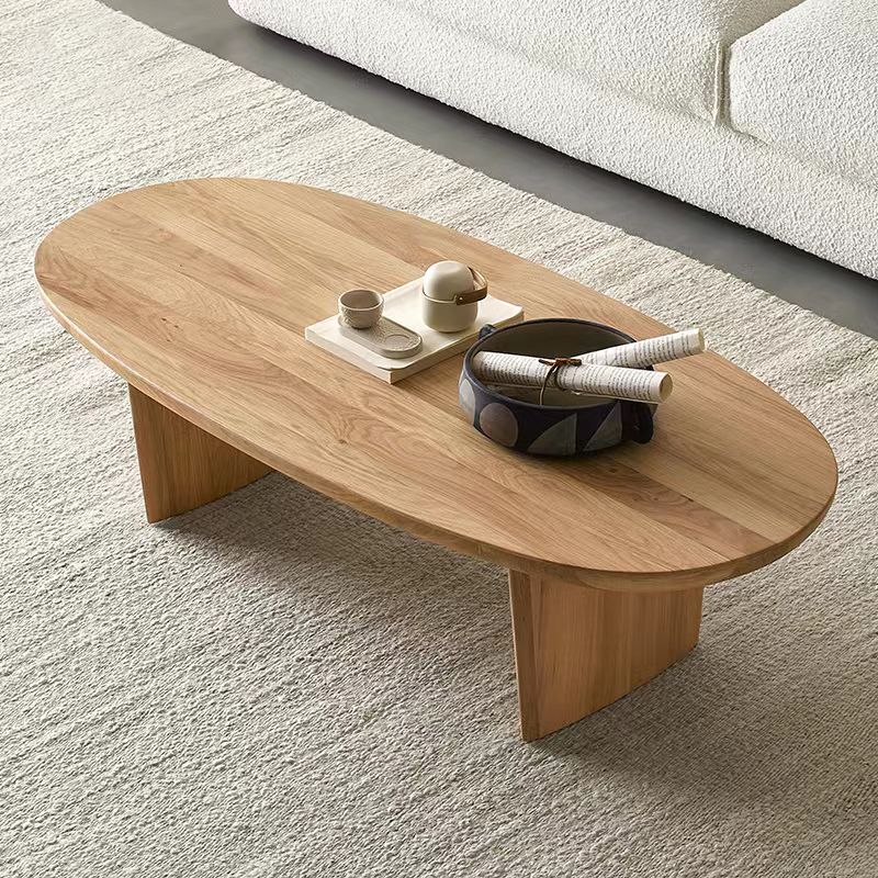 Modern Solid Wood Coffee Table Oval Sled Coffee Table for Living Room Clearhalo 'Coffee & Accent Tables' 'Coffee Tables' 'coffee_tables' 'furn' 'furn_coffee_tables' 'Furniture' 'Living Room Furniture' 1200x1200_b5ff505d-2eec-48c4-bf17-53e06ba9b6f5