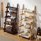 Modern Ladder Bookshelf Solid Wood Open Back Bookcase for Home