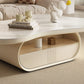 Pedestal Modern Slate Cocktail Table Free-Form Single Coffee Table with Shelf Clearhalo 'Coffee & Accent Tables' 'Coffee Tables' 'coffee_tables' 'furn' 'furn_coffee_tables' 'Furniture' 'Living Room Furniture' 1200x1200_b600744a-cf38-47f2-adce-f47d834f486c