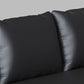 Sloped Arm Sofa in Black with Pillows Leather Stain Resistant Sofa