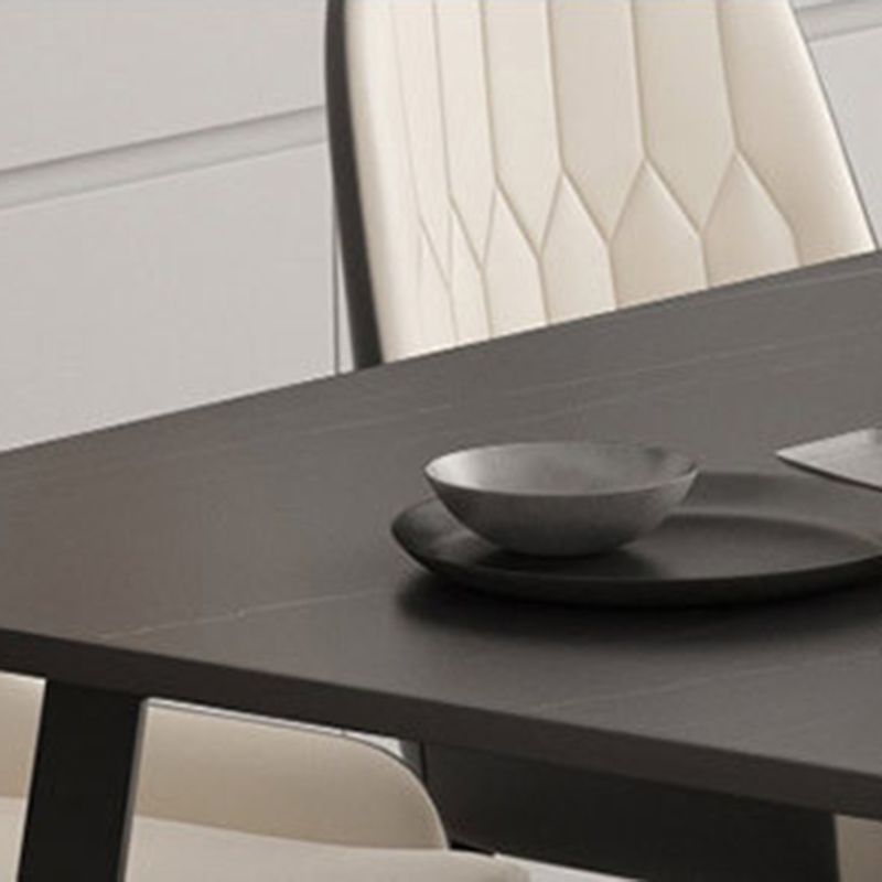 Modern Matte Finish Dining Table for Home Stone Top Dinette Table with Metal Sled Clearhalo 'Dining Tables & Seating' 'Dining Tables' 'dining_table' 'furn' 'furn_dining_table' 'Furniture' 'Kitchen & Dining Furniture' 1200x1200_b60194d5-c32f-47e8-845f-e8a04a0a50e2