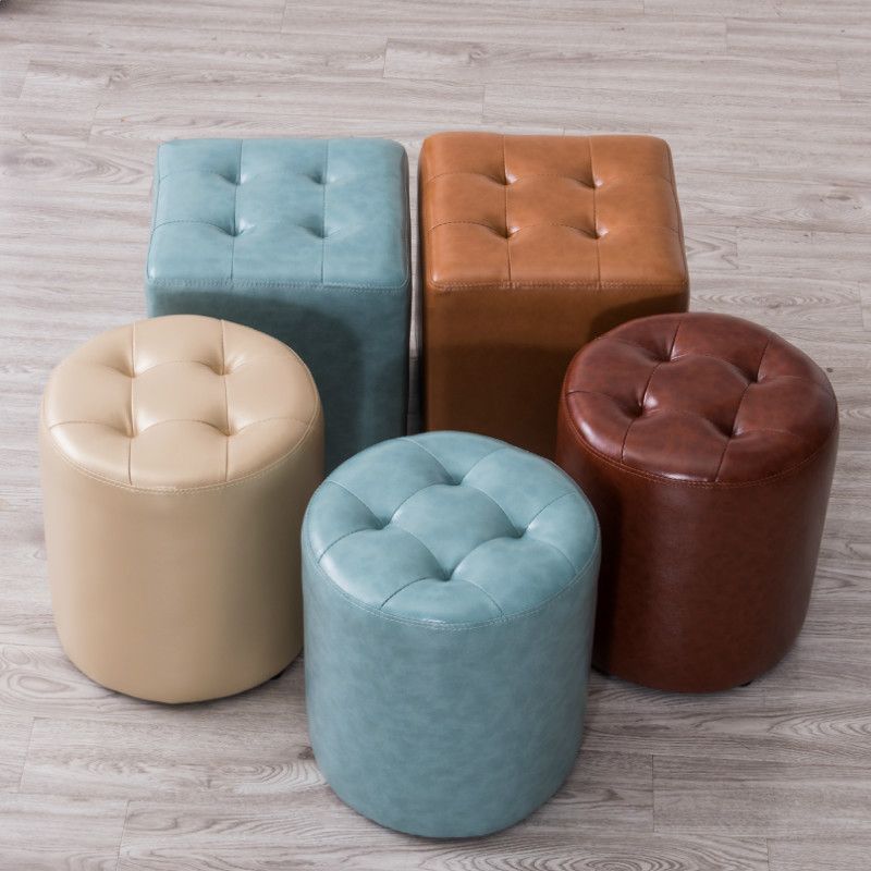 Modern Leather Pouf Water Resistant Round Pouf for Living Room Clearhalo 'furn' 'furn_ottomans_poufs' 'Furniture' 'Living Room Furniture' 'Ottomans & Poufs' 'ottomans_poufs' 1200x1200_b6019896-0eb4-4310-b52c-5e602355de4e