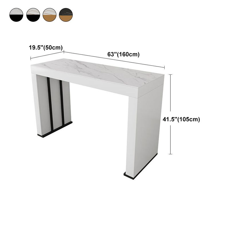 Stone Top Bar Dining Table Contemporary Bar Dining Table with Sled Base Clearhalo 'Bar Furniture' 'Bar Tables' 'bar_tables' 'furn' 'furn_bar_tables' 'Furniture' 'furniture_bar_tables' 'Kitchen & Dining Furniture' 1200x1200_b60206ba-de2f-49f4-8480-9a9ed486cc20