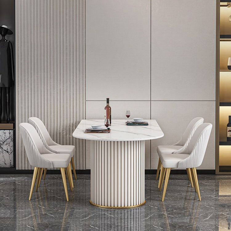 Luxury Free Form Dining Table Sintered Stone Double Pedestal Kitchen Desk Clearhalo 'Dining Tables & Seating' 'Dining Tables' 'dining_table' 'furn' 'furn_dining_table' 'Furniture' 'Kitchen & Dining Furniture' 1200x1200_b604d6a9-41e7-4a44-b6cc-73bf8e72c493