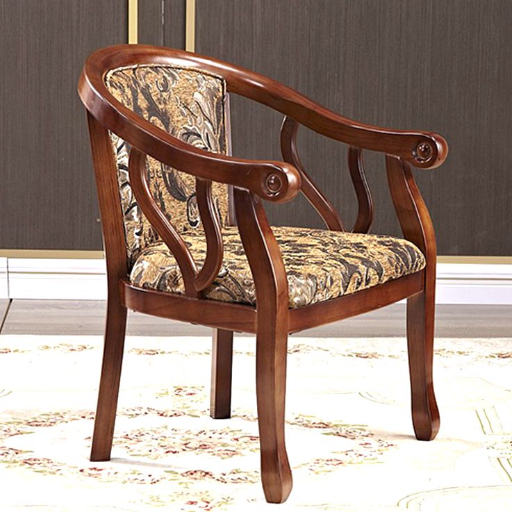 Modern Simple Arm Chair Wooden Base Upholstered Guest Chair for Dining Room Clearhalo 'Dining Chairs' 'Dining Tables & Seating' 'dining_chair' 'furn' 'furn_dining_chair' 'Furniture' 'Kitchen & Dining Furniture' 1200x1200_b60575a9-d7bd-4902-b06f-280392be405c