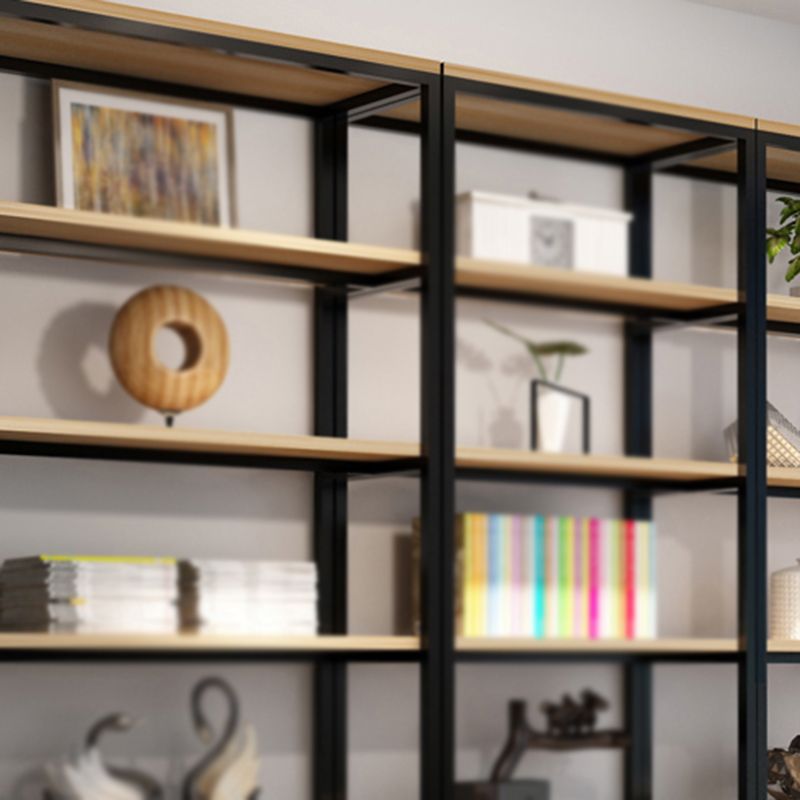 Metal Etagere Bookcase Industrial Open Back Book Shelf with Shelves for Office and Home Clearhalo 'Bookcases' 'Furniture' 'furniture_bookcases' 'kitchen' 'kitchen_bookcases' 'Living Room Furniture' 'Office Furniture' 1200x1200_b60635b3-7b85-4640-89eb-feb5dbc5d9c4