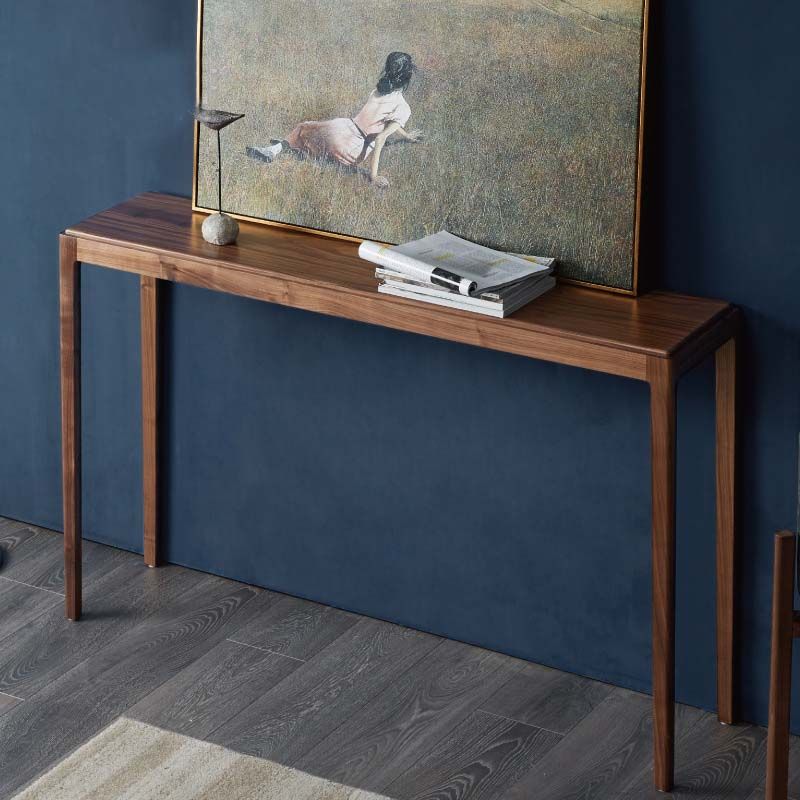 Tavolo da divano con console di pino moderno di metà secolo con 4 gambe per sala