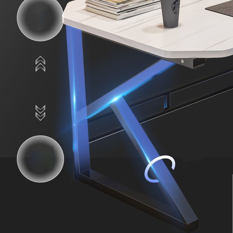 Modern Wooden Office Desk Antique Finish Computer Desk with Metal Legs Clearhalo 'furn' 'furn_office_desk' 'Furniture' 'Office Desks' 'Office Furniture' 'office_desk' 1200x1200_b6073717-3acc-4c5f-9940-c364ced1423b