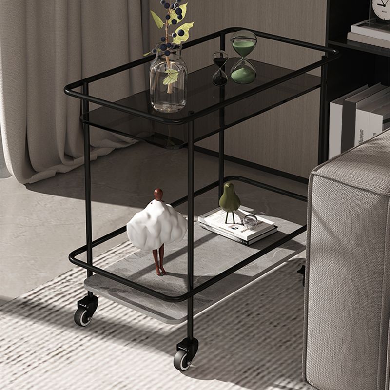 23.62" Tall 4 Legs Side Table Modernistic Metal Side End Snack Table Clearhalo 'Coffee & Accent Tables' 'End & Side Tables' 'end_side_tables' 'furn' 'furn_end_side_tables' 'Furniture' 'Living Room Furniture' 1200x1200_b607e48a-1397-4d03-aa4b-c6e2420f59d8