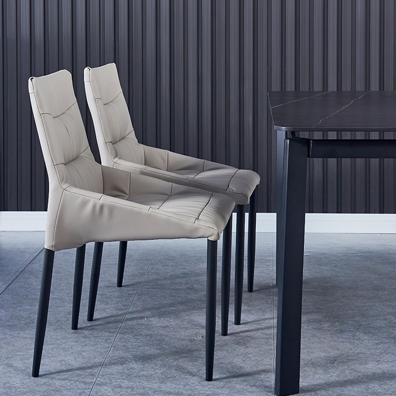 Industrial Metal Dining Armless Chairs Leather Dining Chairs for Restaurant Use Clearhalo ' kitchen&dining_furn' 'Dining Chairs' 'Dining Tables & Seating' 'dining_chair' 'furn' 'furn_dining_chair' 'Furniture' 'furniture_dining_chair' 'Kitchen & Dining Furniture' 'kitchen' 1200x1200_b6087186-d5ee-43cf-af4c-3241011777d6