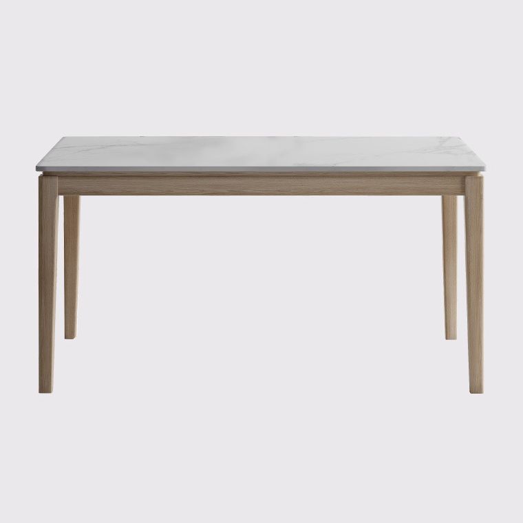 White Top Dining Table Modern Solid Wood Dining Table with 4 Wood Legs Clearhalo ' dining_table' 'Dining Tables & Seating' 'Dining Tables' 'furn' 'furn_dining_table' 'Furniture' 'furniture_dining_table' 'Kitchen & Dining Furniture' 'kitchen&dining_furn' 'kitchen' 'kitchen_dining_table' 1200x1200_b609f842-a7d1-467c-b0dc-d36a3ba1eb5f