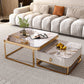 Glam Coffee Table Set Slate 2-Piece Coffee Cocktail Table with Drawer Clearhalo 'Coffee & Accent Tables' 'Coffee Tables' 'coffee_tables' 'furn' 'furn_coffee_tables' 'Furniture' 'Living Room Furniture' 1200x1200_b60ae56d-f02a-43da-a3bb-f4663957f2b9
