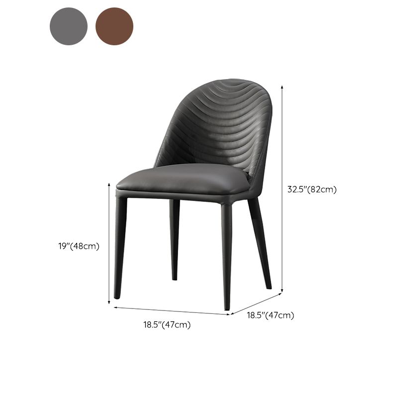 Parsons Side Chair Leather Metal Base Dining Chair for Dining Room Clearhalo 'Dining Chairs' 'Dining Tables & Seating' 'dining_chair' 'furn' 'furn_dining_chair' 'Furniture' 'Kitchen & Dining Furniture' 1200x1200_b60e1e16-079f-45a6-ab34-fb4f313781c6