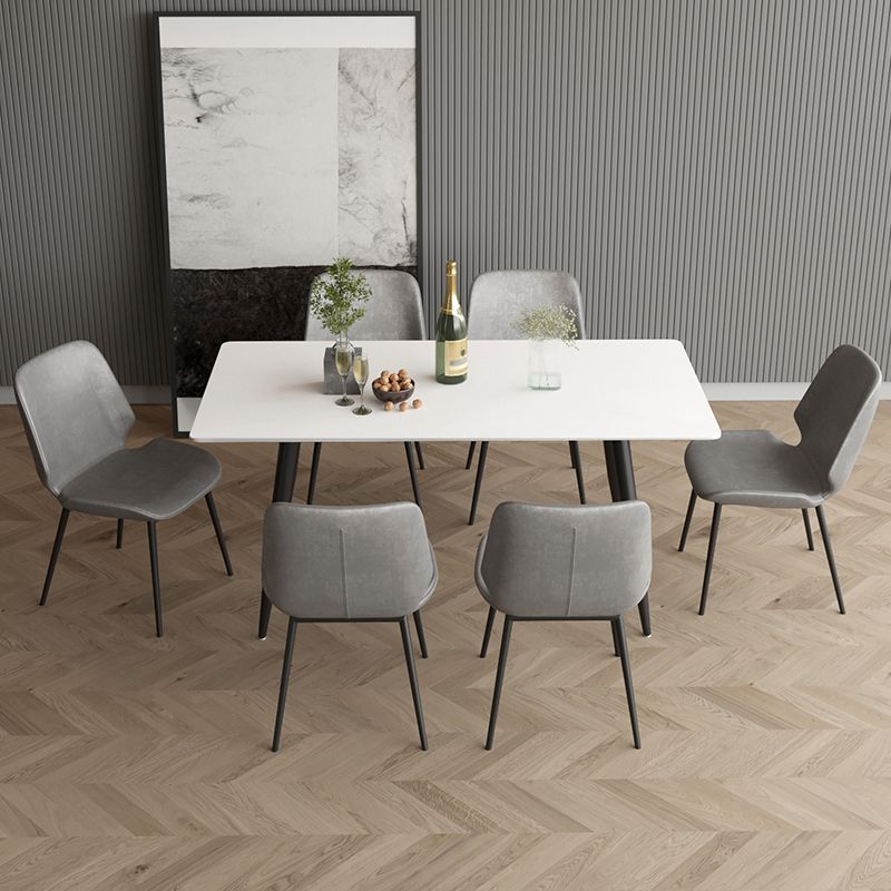 Modern 1/2/4/5/7 Pieces Dining Set Rectangle Stone Dining Table for Dining Room Kitchen Clearhalo 'Dining Room Sets' 'Dining Tables & Seating' 'dining_room_set' 'furn' 'furn_dining_room_set' 'Furniture' 'Kitchen & Dining Furniture' 1200x1200_b60e5580-ad40-400e-ad31-6b66254f5a2c