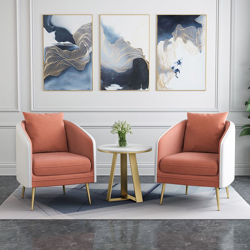 Zeitgenössischer Höhlenarm Standard -Sofa Rückenleder/Samtsofa