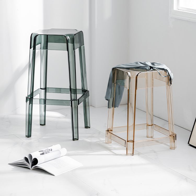 Modern Squared Counter Bar Stool Plastic Armless Bar Stool with Footrest Clearhalo 'Bar Furniture' 'Bar Stools' 'bar_stools' 'furn' 'furn_bar_stools' 'furniture_bar_stools' 'Kitchen & Dining Furniture' 'kitchen&dining_furn' 'kitchen' 'kitchen_furn' Furniture' 1200x1200_b6102c85-5e26-464a-b83e-26b81fb071d3