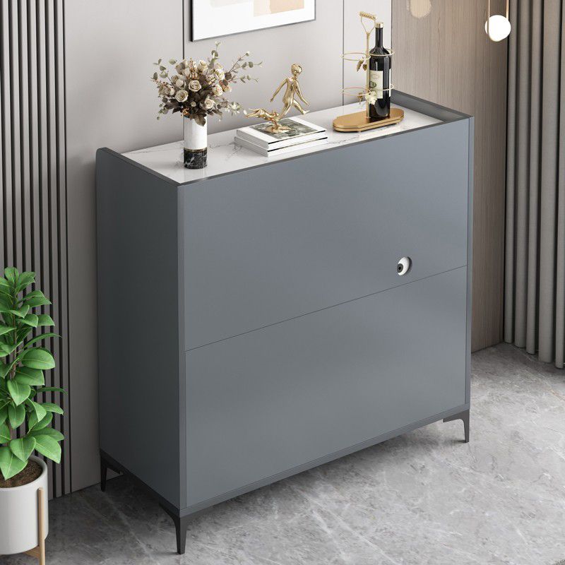 Contemporary Style Sideboard Stone Adjustable Shelving Side Board with Cabinets Clearhalo 'buffet_sideboard' 'Buffets & Sideboards' 'furn' 'furn_buffet_sideboard' 'Furniture' 'Kitchen & Dining Furniture' 1200x1200_b6108e30-0a3a-4d43-bef6-65fecd0f8207