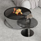 Glass Top Coffee or End Table Black Abstract Coffee Cocktail Table