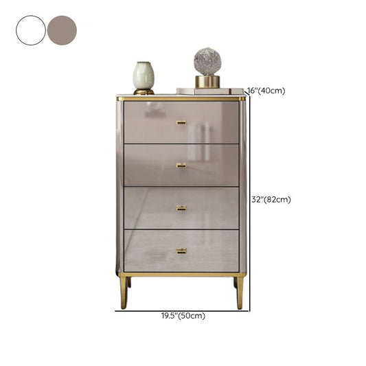 Glam Vertical Lingerie Chest Stone Storage Chest with Drawers for Bedroom