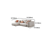 Divano a braccio quadrato in pelle finta con chaise moderna divano posteriore sciolto in grigio