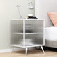 Modern Metal Bed Cabinet Stone Top 1-Shelf Nightstand in Black/White Clearhalo 'Bedroom Furniture' 'furn' 'furn_night_stand' 'Furniture' 'night_stand' 'Nightstands' 1200x1200_b613d480-fcdc-48de-8f85-69a544d70427