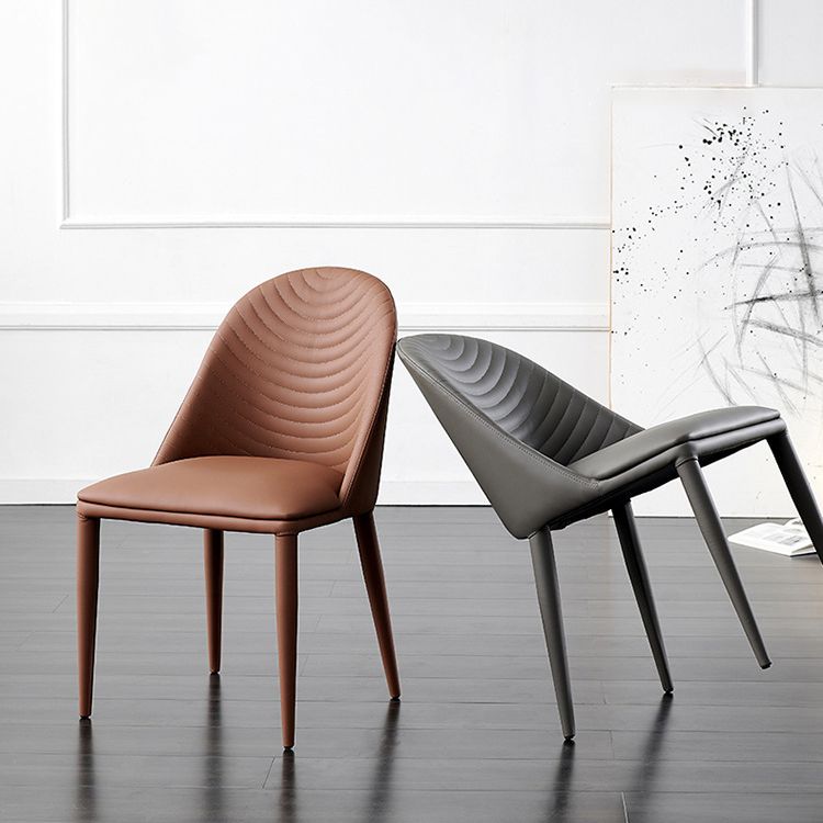 Metal Base Indoor Dining Chair 19'' Wide Parsons Leather Chair for Restaurant Clearhalo ' kitchen&dining_furn' 'Dining Chairs' 'Dining Tables & Seating' 'dining_chair' 'furn' 'furn_dining_chair' 'Furniture' 'furniture_dining_chair' 'Kitchen & Dining Furniture' 'kitchen' 1200x1200_b61434dd-ed80-4456-abcb-be4fedb3779b