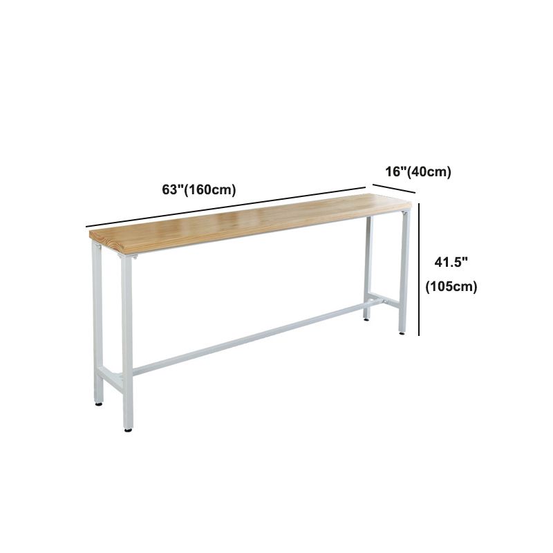 Pine Wood Bar Dining Table Modern Rectangle Bar Table with Trestle for Milk Tea Shop Clearhalo 'Bar Furniture' 'Bar Tables' 'bar_tables' 'furn' 'furn_bar_tables' 'Furniture' 'furniture_bar_tables' 'Kitchen & Dining Furniture' 1200x1200_b615ef45-a195-4eeb-a29a-d5bc0f7bc5f1