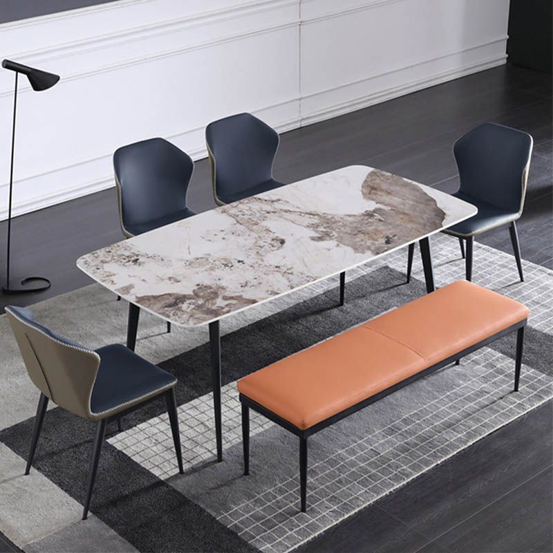 Panca imbottita contemporanea con posti a sedere per la casa con gambe nere