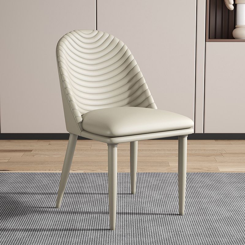 Minimalist Armless Solid Back Chair Leather Dining Side Chair Clearhalo 'Dining Chairs' 'Dining Tables & Seating' 'dining_chair' 'furn' 'furn_dining_chair' 'Furniture' 'furniture_dining_chair' 'Kitchen & Dining Furniture' 1200x1200_b6199b27-3937-4e67-b386-93d486c9e818