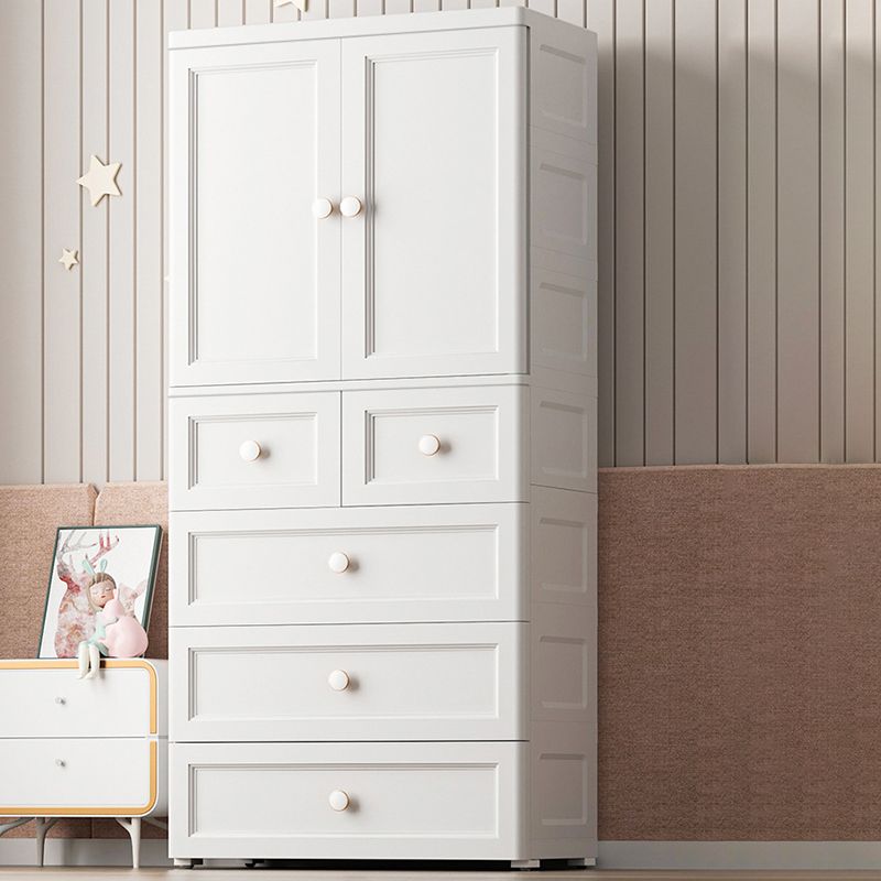 White and Grey Wardrobe Armoire Contemporary Plastic Wardrobe Clearhalo 'Armoires & Wardrobes' 'armoires_wardrobes' 'Bedroom Furniture' 'furn' 'furn_armoires_wardrobes' 'Furniture' 1200x1200_b61b6727-0a0e-4f81-9c16-fb387a6c9fcb