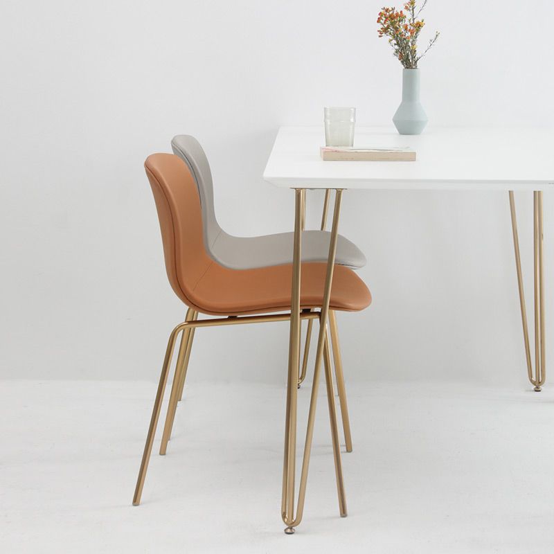 Contemporary Style Dining Room Chairs Dining Armless Chairs with Metal Legs Clearhalo ' kitchen&dining_furn' 'Dining Chairs' 'Dining Tables & Seating' 'dining_chair' 'furn' 'furn_dining_chair' 'Furniture' 'furniture_dining_chair' 'Kitchen & Dining Furniture' 'kitchen' 1200x1200_b61b73fd-e79a-4214-92d7-4e5cc52af075