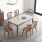 Mesa rectangular de comedor de estilo moderno Mesa de comedor de piedra sinterizada con patas de madera