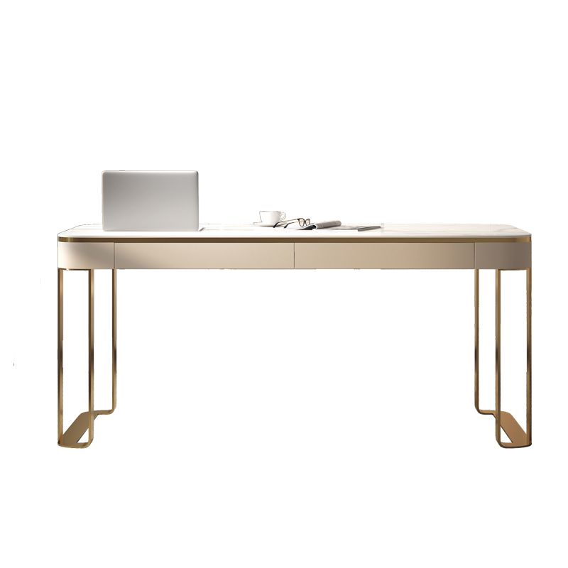 Modern Stone Curved Office Desk 29.53" Tall 2 Drawers Writing Desk Clearhalo 'furn' 'furn_office_desk' 'Furniture' 'Office Desks' 'Office Furniture' 'office_desk' 1200x1200_b61bf73c-3938-42c9-b495-6cd53f63bcaf