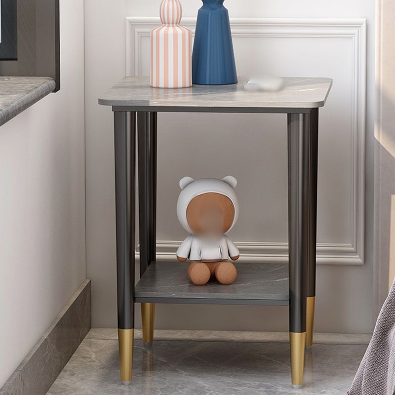 Comodino moderno in pietra 1-scaffale 22 "h in metallo aperto comodino