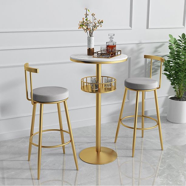 Glam Stone Bar Table Set 1/3 Pieces Round Counter Table for Indoor Clearhalo 'Bar Furniture' 'furn' 'furn_home_bar_bar_sets' 'Furniture' 'Home Bars & Bar Sets' 'home_bar_bar_sets' 'Kitchen & Dining Furniture' 1200x1200_b6210be3-7971-419d-b250-4888d6cd1f60