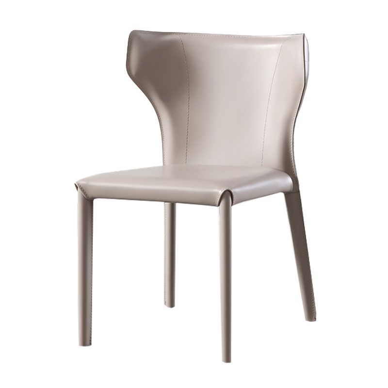 Modern Leather Dining Room Chair Armless Wingback Side Chair for Home Use Clearhalo ' kitchen&dining_furn' 'Dining Chairs' 'Dining Tables & Seating' 'dining_chair' 'furn' 'furn_dining_chair' 'Furniture' 'furniture_dining_chair' 'Kitchen & Dining Furniture' 'kitchen' 1200x1200_b6218690-d844-4f8e-a906-05aa04061a57