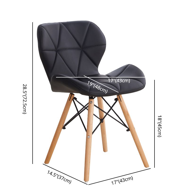 Glam Style Leather Dining Room Chair Multicolor Curved Side Chair for Home Clearhalo ' kitchen&dining_furn' 'Dining Chairs' 'Dining Tables & Seating' 'dining_chair' 'Furniture' 'furniture_dining_chair' 'Kitchen & Dining Furniture' 'kitchen' 1200x1200_b6238c1c-49a5-4157-8d69-70a5b0427a87