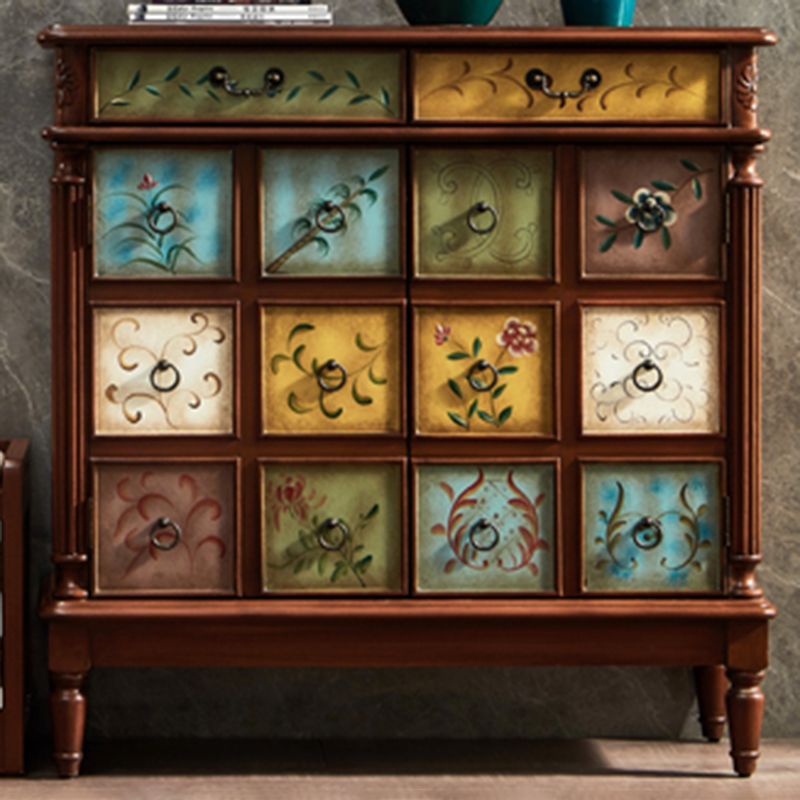 Mid-Century Modern Chest Wood Handcrafted Side Cabinet With Doors