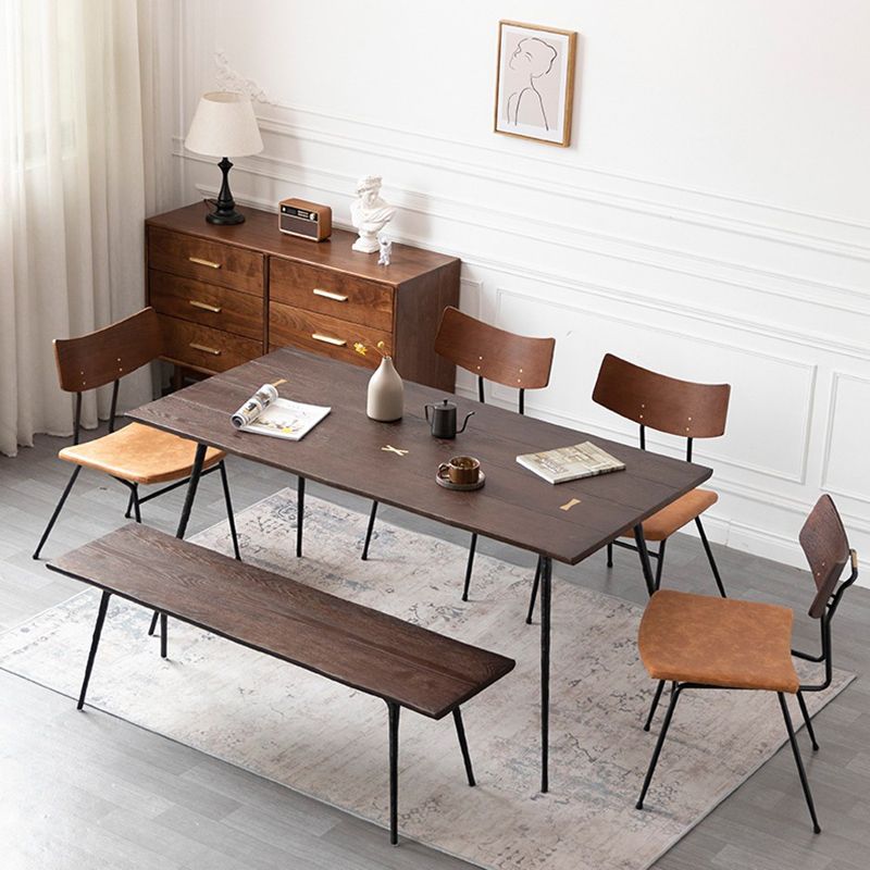 Modern 1/2/4/5/6 stukken Dinerset rechthoekige eiken houten eettafel voor eetkamer