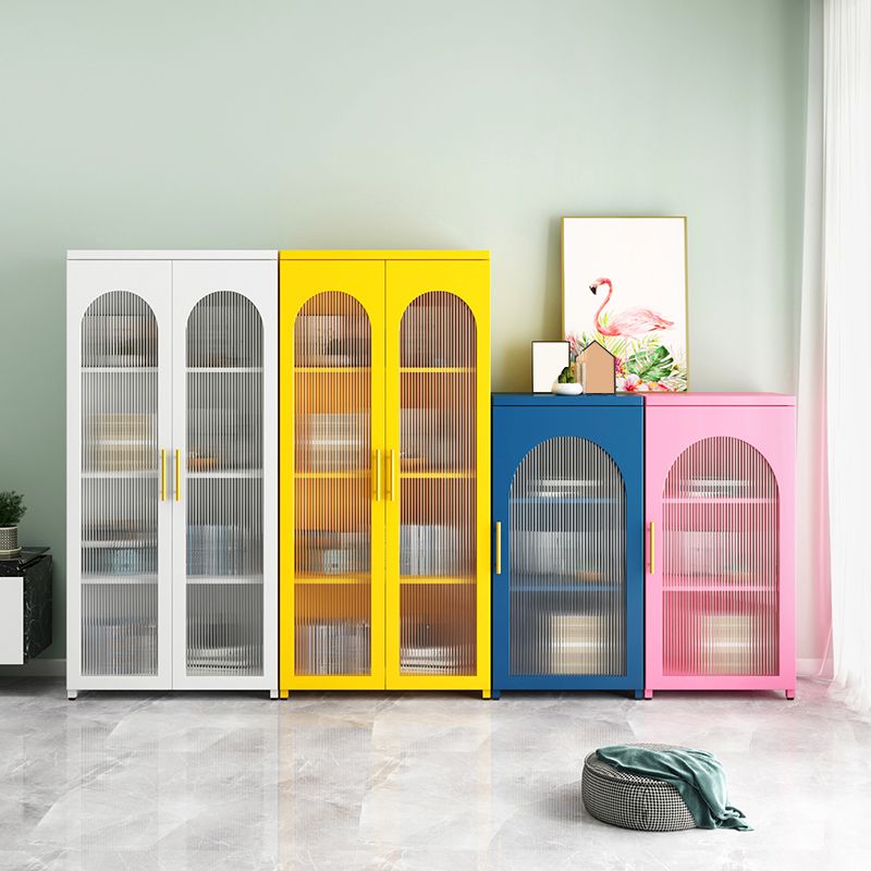 Scandinavian Metal Bookshelf Standard Closed Back Bookcase with Cabinets Clearhalo 'Bookcases' 'furn' 'furn_bookcases' 'Furniture' 'Office Furniture' 1200x1200_b624fad7-9f9d-4452-ac38-619488e4dd2d