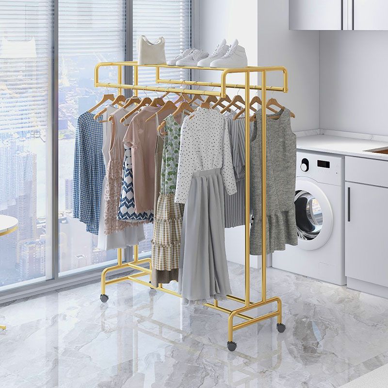 Industriële stijl kapsel rek metallic vrijstaand cut -rack met universeel wiel