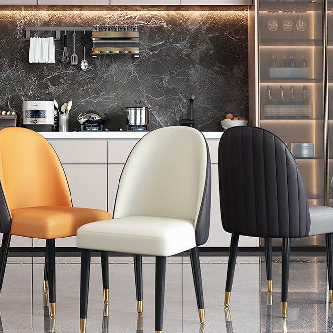 Nordic Glam Style Chairs Dining Armless Chair for Kitchen with Metal Legs Clearhalo 'Dining Chairs' 'Dining Tables & Seating' 'dining_chair' 'furn' 'furn_dining_chair' 'Furniture' 'furniture_dining_chair' 'Kitchen & Dining Furniture' 1200x1200_b626df63-e053-4f81-b009-a4b646601f6b