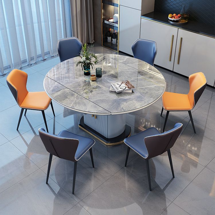 Contemporary Sintered Stone Dining Room Set Foldable Standard Height Formal Dining Table Furniture Clearhalo 'Dining Room Sets' 'Dining Tables & Seating' 'dining_room_set' 'furn' 'furn_dining_room_set' 'Furniture' 'furniture_dining_room_set' 'Kitchen & Dining Furniture' 'kitchen&dining_furn' 'kitchen' 1200x1200_b6276153-619b-4bfe-bdf0-179c1715537d
