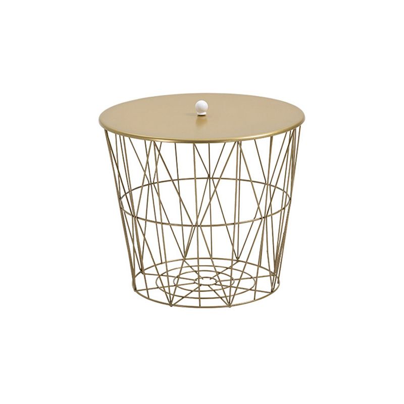Fram Base Coffee or End Table with Storage Contemporary Metal Round Top Clearhalo 'Coffee & Accent Tables' 'Coffee Tables' 'coffee_tables' 'furn' 'furn_coffee_tables' 'Furniture' 'Living Room Furniture' 1200x1200_b628c649-9e93-4149-b536-c2063111dedf