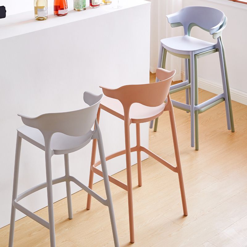 Scandinavian Style PP Bar-stool Square Seat Counter Chair for Kitchen Bar Clearhalo 'Bar Furniture' 'Bar Stools' 'bar_stools' 'furn' 'furn_bar_stools' 'furniture_bar_stools' 'Kitchen & Dining Furniture' 'kitchen&dining_furn' 'kitchen' 'kitchen_furn' Furniture' 1200x1200_b62a3122-aaea-4266-b2e3-fc1019ddb7b6