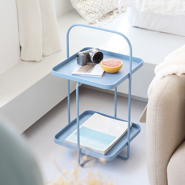 Square End Side Table X-base End Table with Shelves and Tray Top Clearhalo 'Coffee & Accent Tables' 'End & Side Tables' 'end_side_tables' 'furn' 'furn_end_side_tables' 'Furniture' 'Living Room Furniture' 1200x1200_b62c7aed-1c2e-46e9-ae97-b6a942da643e