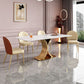 Nordic Sintered Stone Top Dining Set Rectangle 1/3/4/5/7 Pieces Dinette Table Set