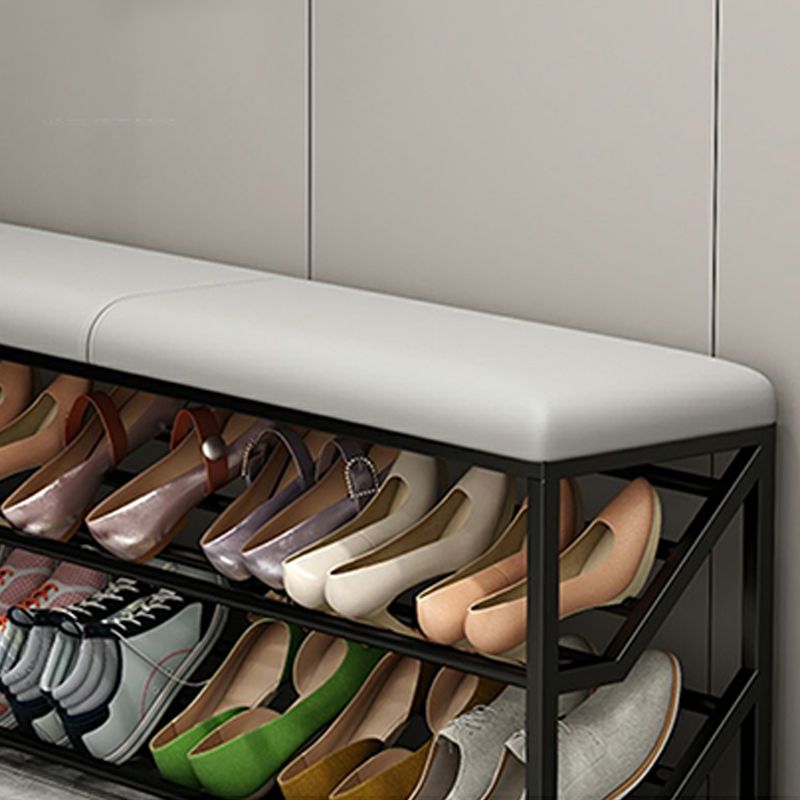 Modern Entryway Bench Cushioned Rectangle Seating Bench with Shelves Clearhalo 'Benches' 'Chairs & Seating' 'furn' 'furn_benches' 'Furniture' 'Living Room Furniture' 1200x1200_b62cfd5c-7350-4842-8093-fae05bae1578